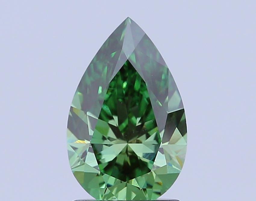 1.65 Ct. Fancy Vivid Green Pear Lab Grown Diamond
