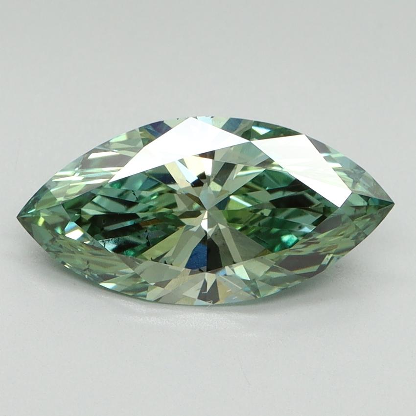 1.53 Ct. Fancy Vivid Green Marquise Lab Grown Diamond