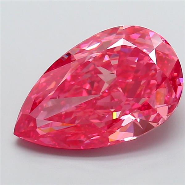 6.40 Ct. Fancy Vivid  Pink Pear Lab Grown Diamond