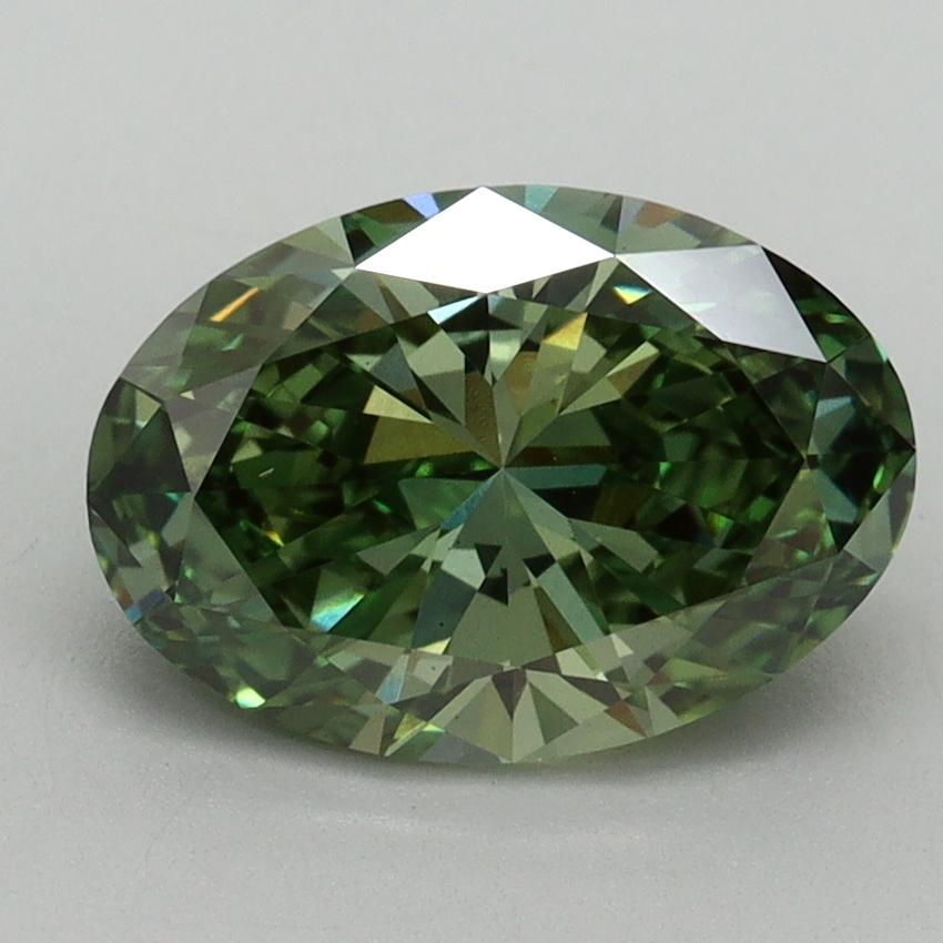 2.01 Ct. Fancy Vivid Green Oval Lab Grown Diamond