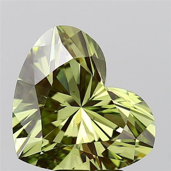4.05 Ct. Fancy Vivid Green Heart Lab Grown Diamond