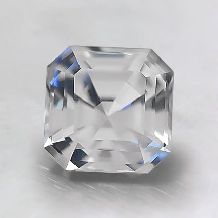 6.5mm White Asscher Sapphire