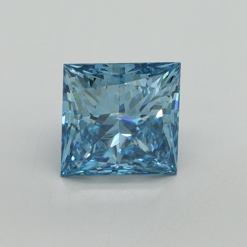 4.06 Ct. Fancy Vivid Blue Princess Lab Grown Diamond