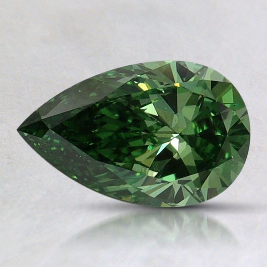 0.93 Ct. Fancy Vivid Pacific Green Pear Lab Grown Diamond
