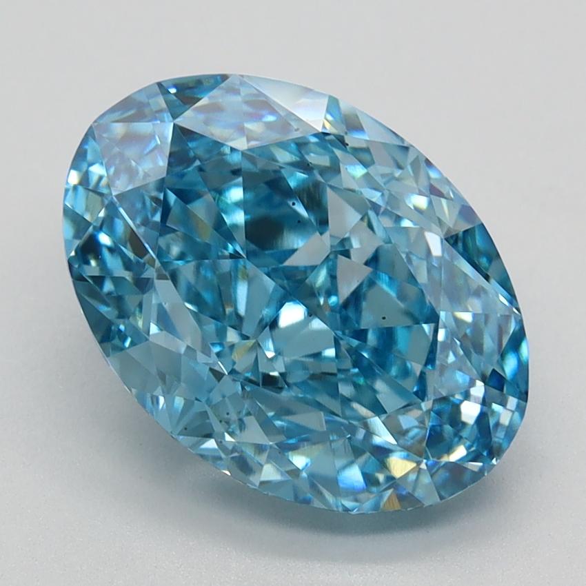 3.64 Ct. Fancy Vivid Blue Oval Lab Grown Diamond