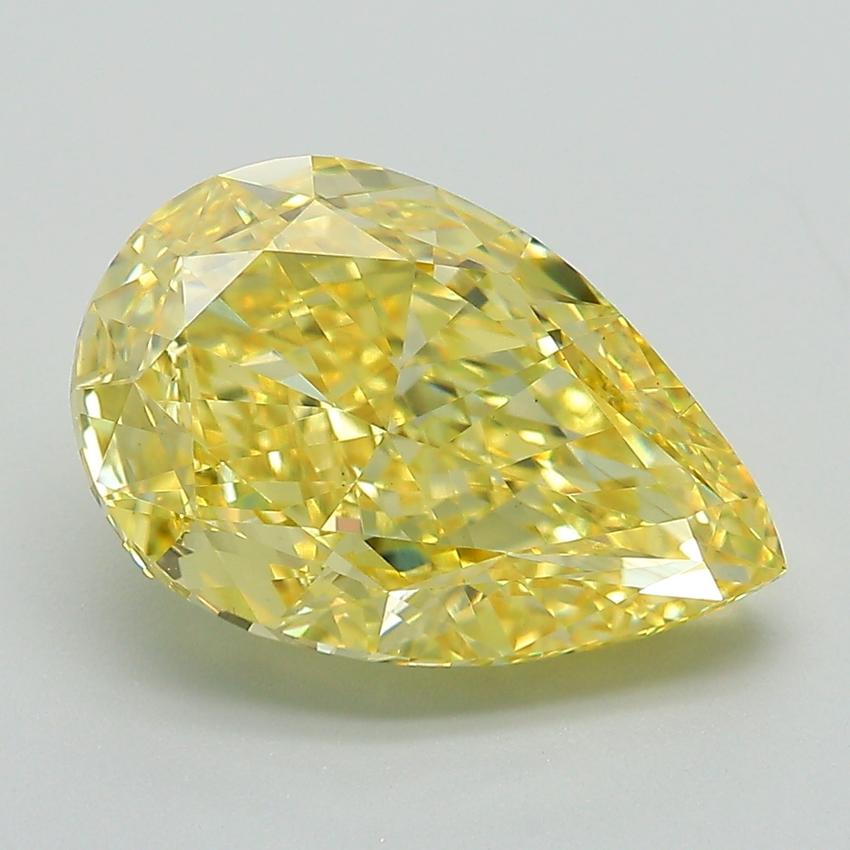 4.50 Ct. Fancy Vivid Yellow Pear Lab Grown Diamond
