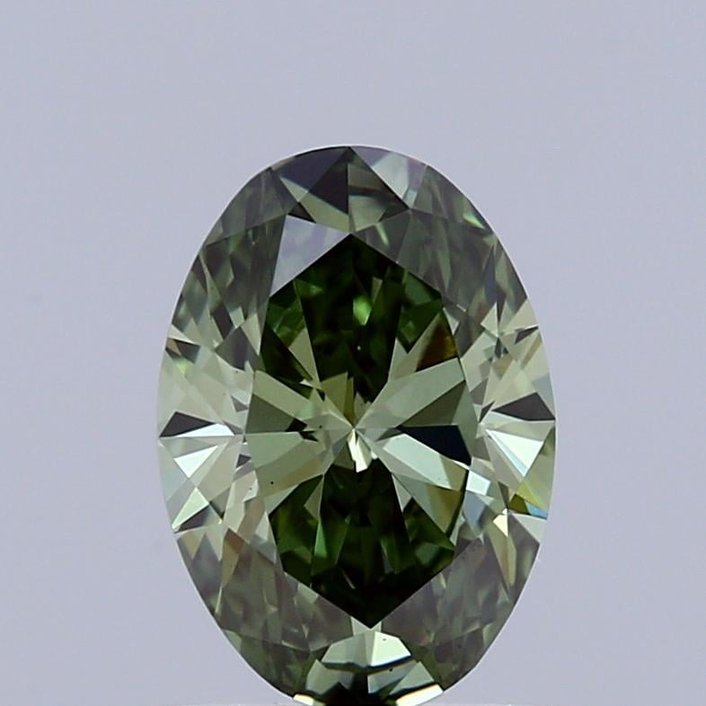 1.01 Ct. Fancy Vivid Green Oval Lab Grown Diamond