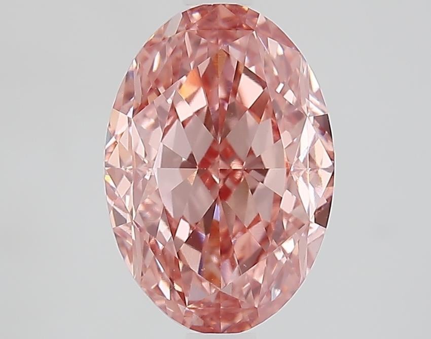 3.04 Ct. Fancy Vivid Brownish Pink Oval Lab Grown Diamond