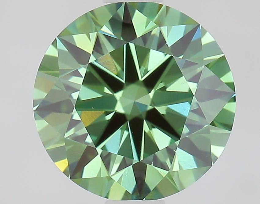 1.51 Ct. Fancy Vivid Green Round Lab Grown Diamond