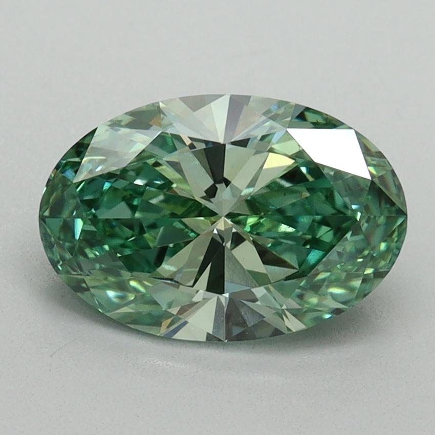 1.58 Ct. Fancy Vivid Green Oval Lab Grown Diamond