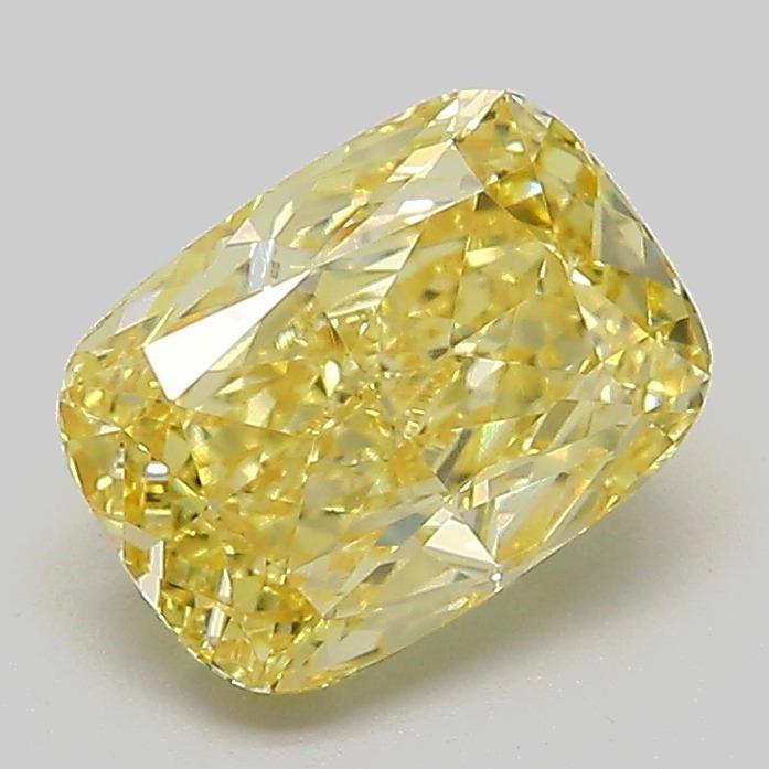 1.60 Ct. Fancy Intense  Yellow Cushion Lab Grown Diamond