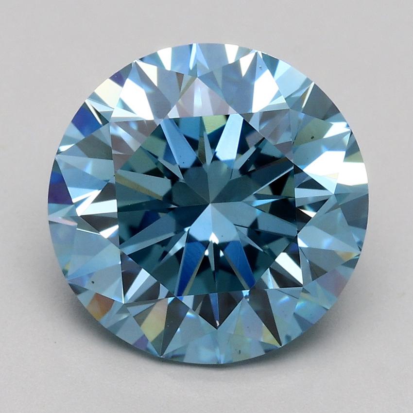 3.00 Ct. Fancy Intense Blue Round Lab Grown Diamond