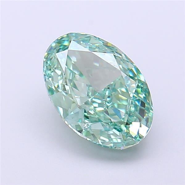 2.09 Ct. Fancy Vivid Green Oval Lab Grown Diamond