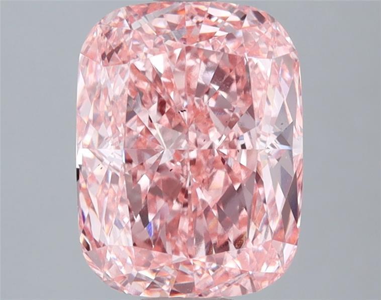 2.73 Ct. Fancy Vivid  Pink Cushion Lab Grown Diamond