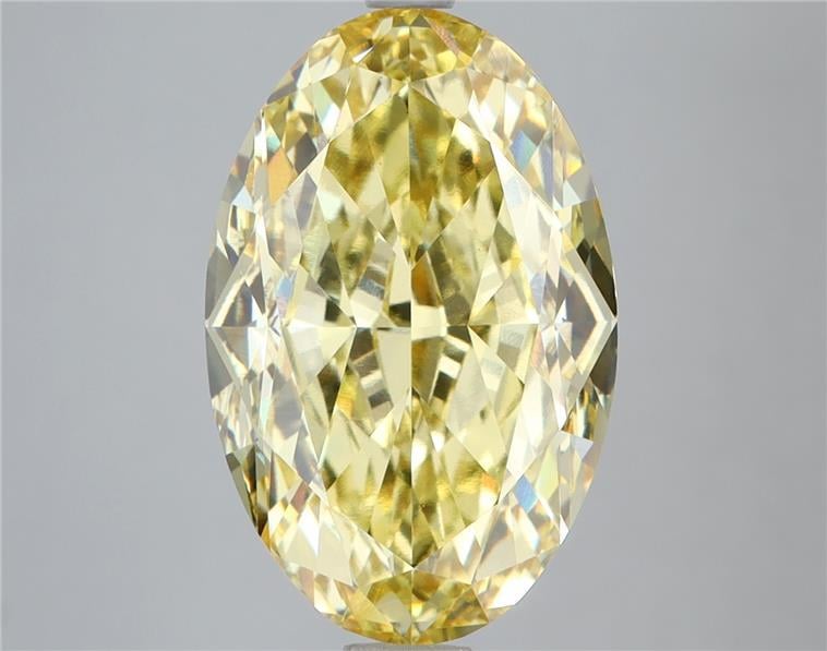 7.09 Ct. Fancy Intense Yellow Oval Lab Grown Diamond
