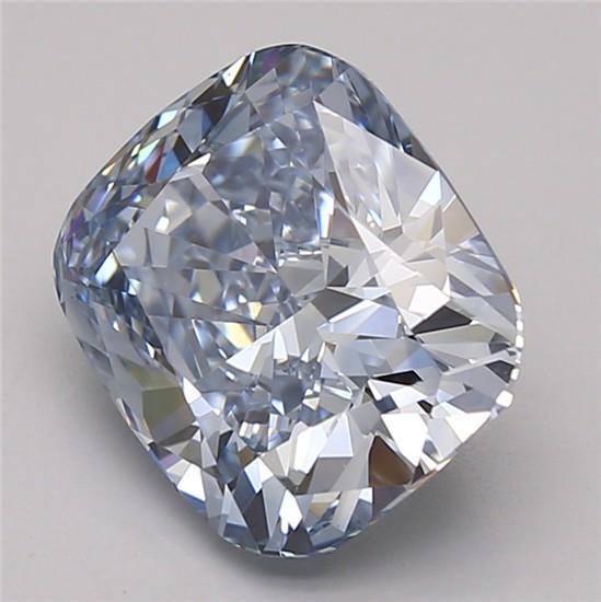 3.20 Ct. Fancy Intense Blue Cushion Lab Grown Diamond