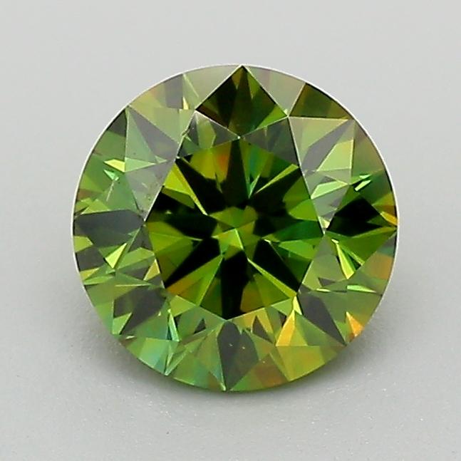 1.19 Ct. Fancy Vivid Green Round Lab Grown Diamond