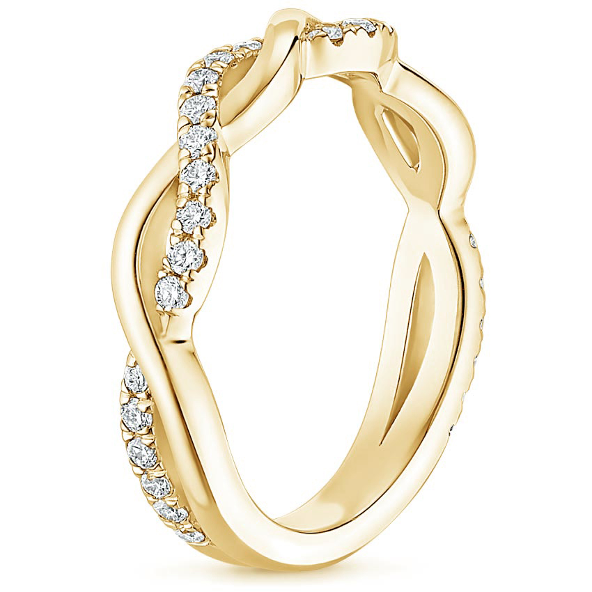 18K Yellow Gold Braided Vine Diamond Ring (1/4 ct. tw.), large side view