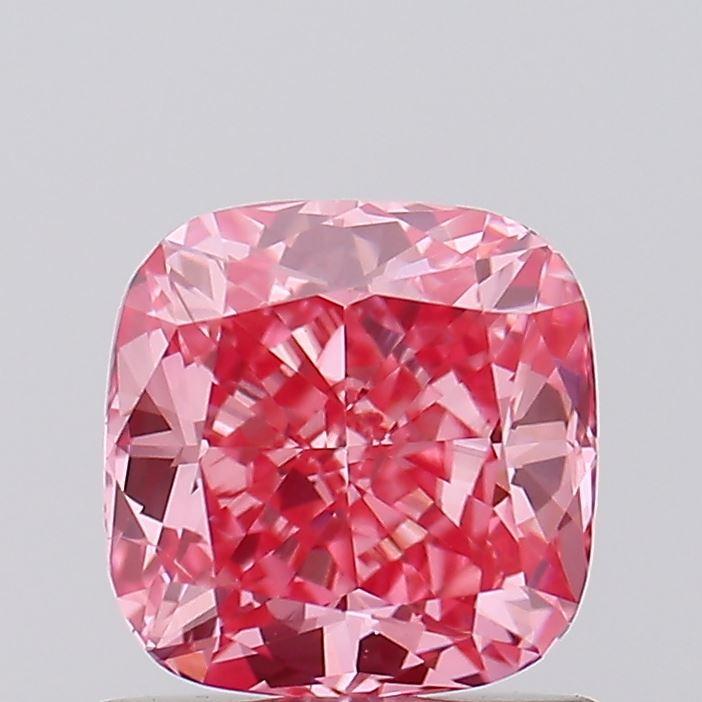0.92 Ct. Fancy Vivid Pink Cushion Lab Grown Diamond