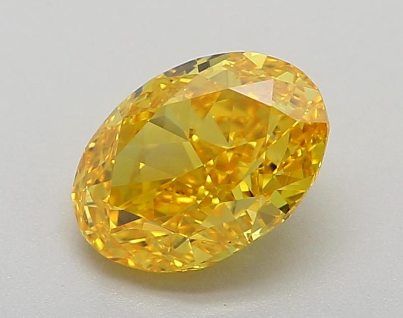 1.03 Ct. Fancy Vivid  Yellow Oval Lab Grown Diamond