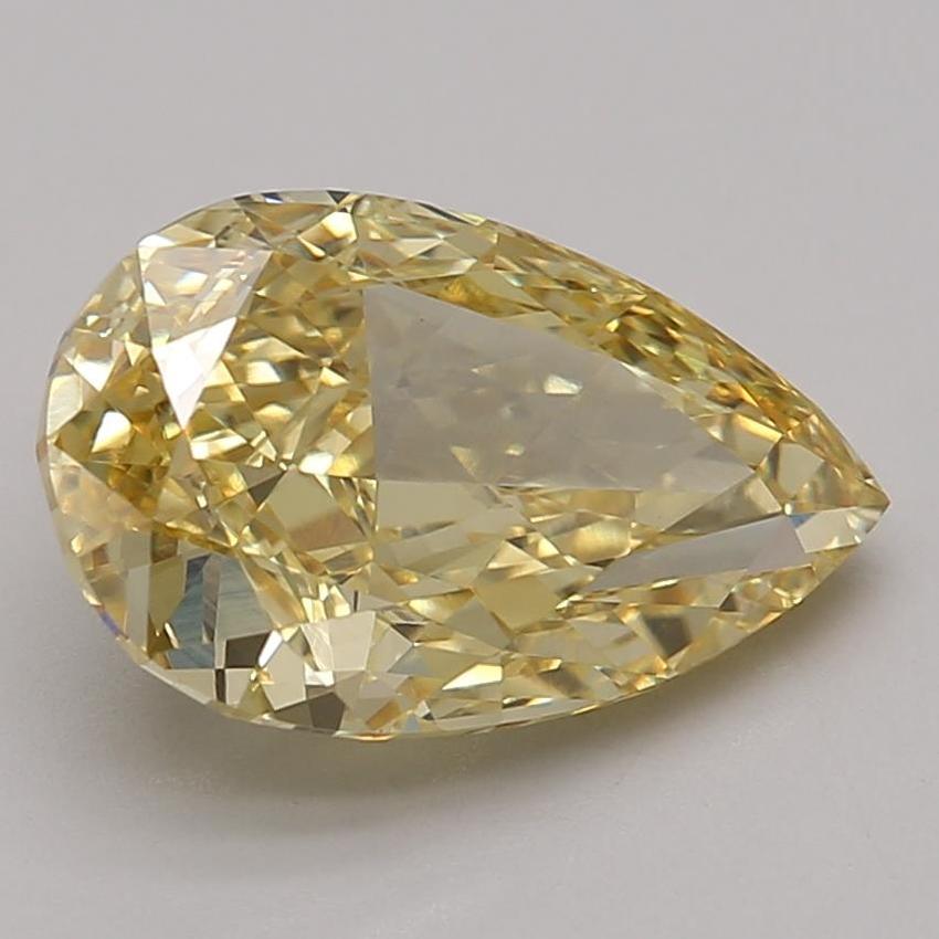 3.66 Ct. Fancy Vivid Yellow Pear Lab Grown Diamond