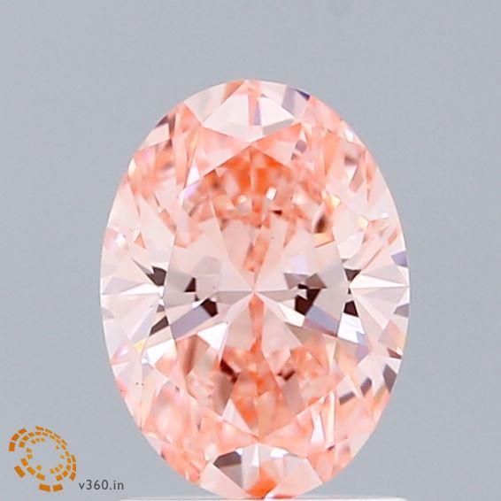 0.99 Ct. Fancy Vivid Pink Oval Lab Grown Diamond