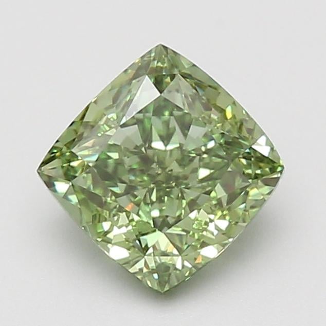 1.87 Ct. Fancy Vivid Green Cushion Lab Grown Diamond