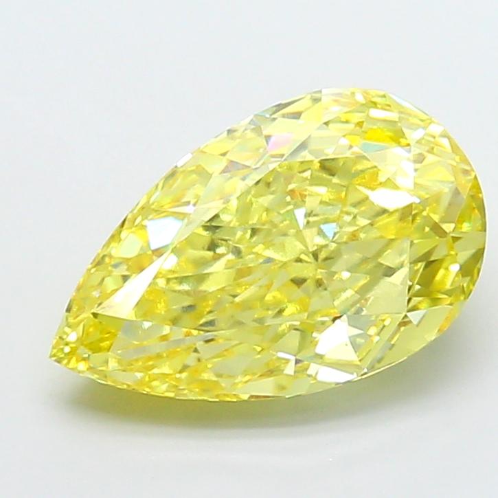 5.53 Ct. Fancy Vivid  Yellow Pear Lab Grown Diamond