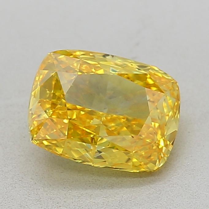 1.04 Ct. Fancy Vivid  Yellow Cushion Lab Grown Diamond