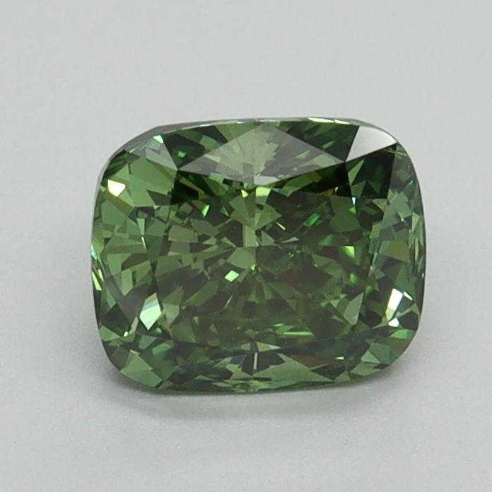 1.01 Ct. Fancy Vivid Green Cushion Lab Grown Diamond