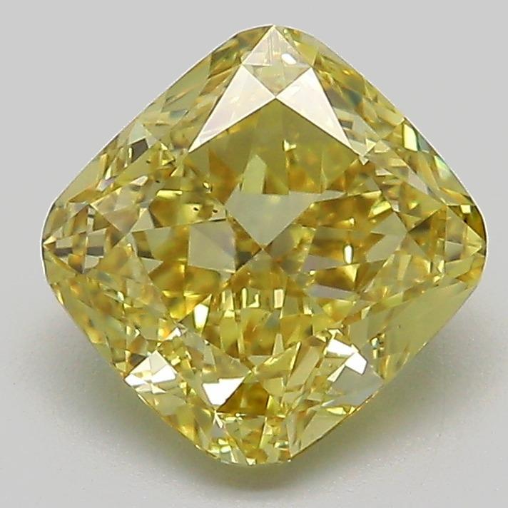 2.31 Ct. Fancy Intense  Yellow Cushion Lab Grown Diamond