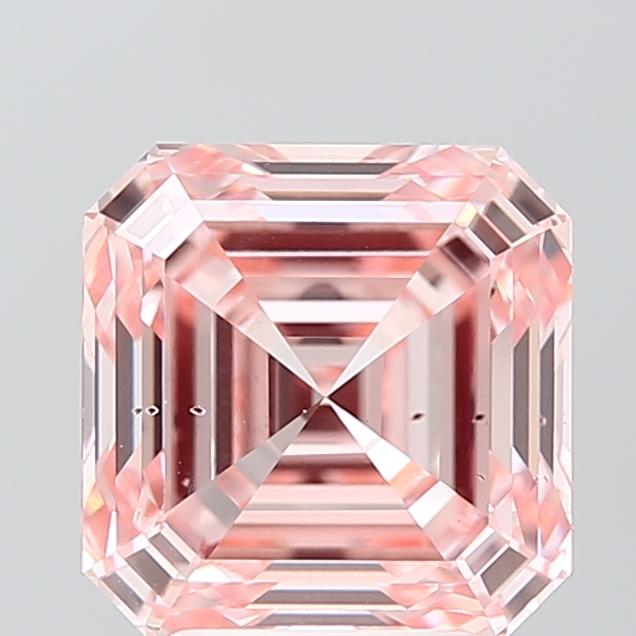 4.04 Ct. Fancy Intense Pink Asscher Lab Grown Diamond