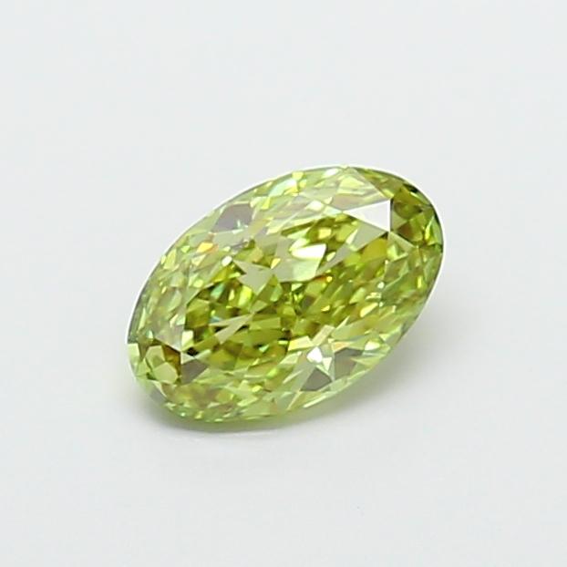 0.90 Ct. Fancy Vivid Green Oval Lab Grown Diamond