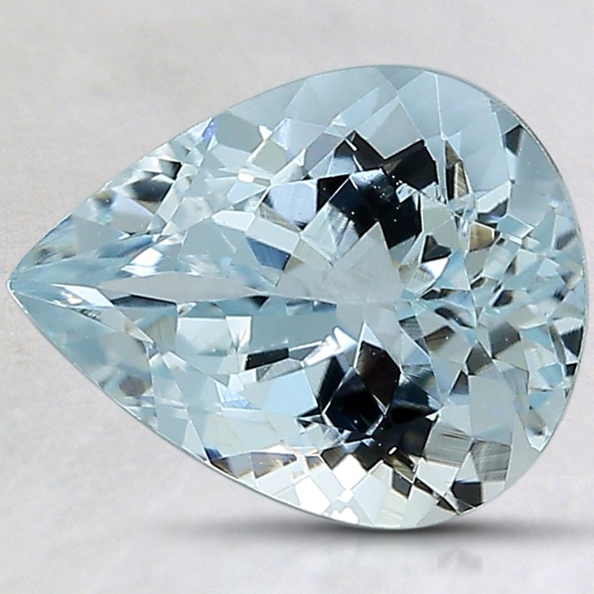 9.9x7.9mm Unheated Pear Aquamarine