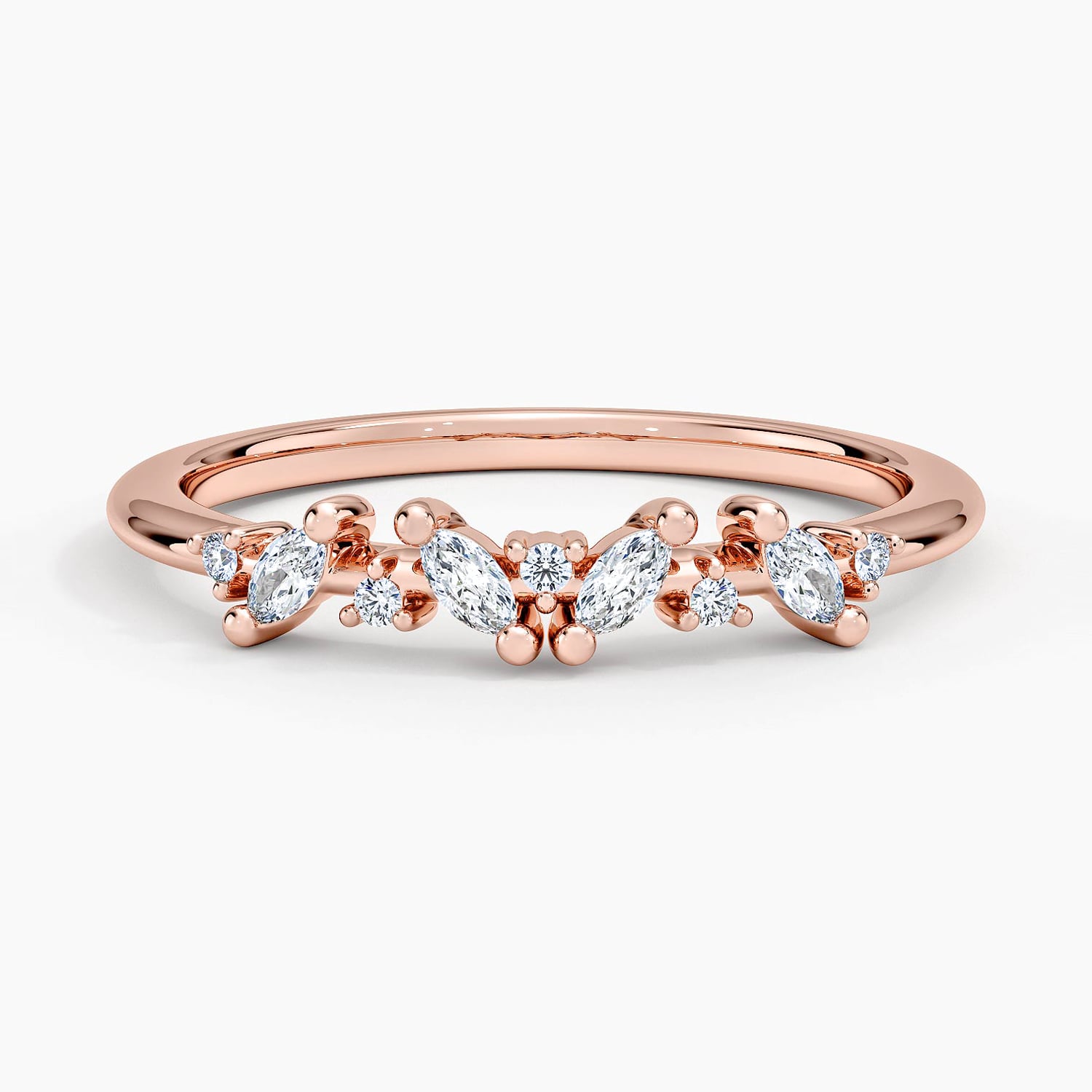 Rose gold diamond engagement ring with surprise diamond details