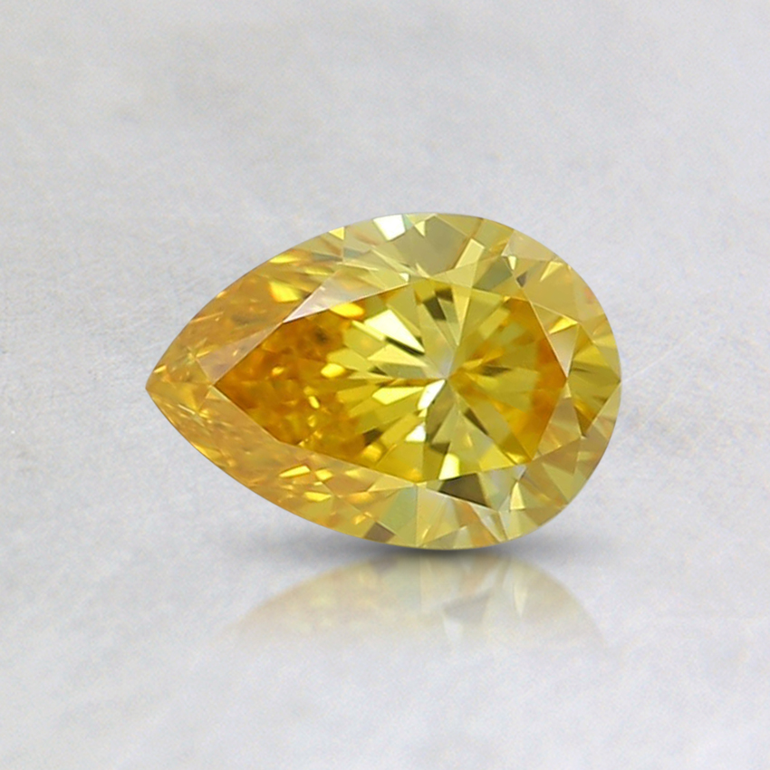 0.50 Ct. Fancy Vivid Orangy Yellow Pear Lab Grown Diamond