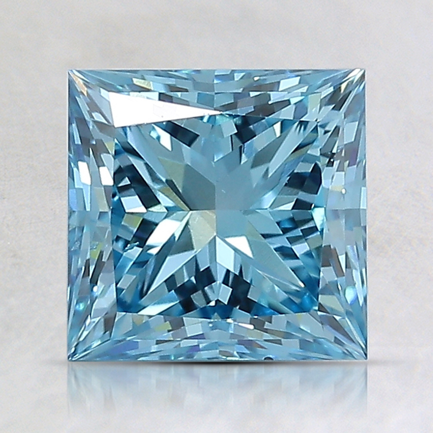 2.50 Ct. Fancy Vivid Blue Princess Lab Created Diamond