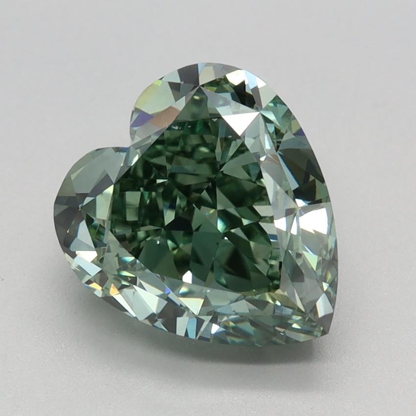 3.00 Ct. Fancy Vivid Green Heart Lab Grown Diamond
