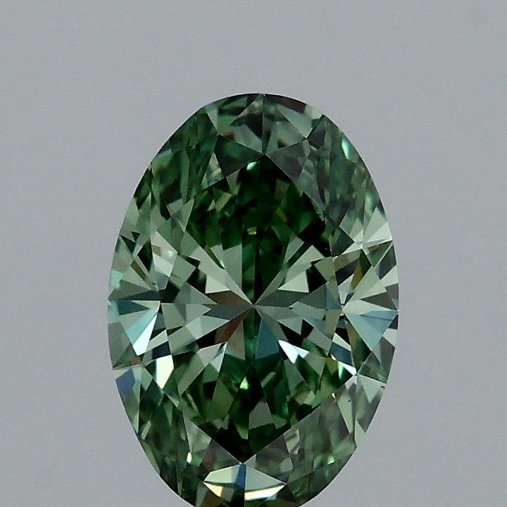 1.00 Ct. Fancy Vivid Green Oval Lab Grown Diamond