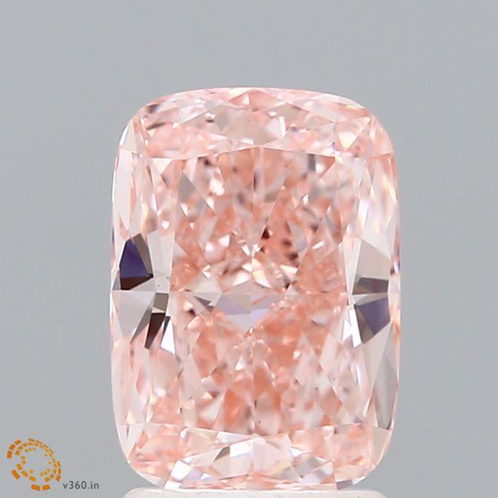 2.02 Ct. Fancy Vivid Pink Cushion Lab Grown Diamond