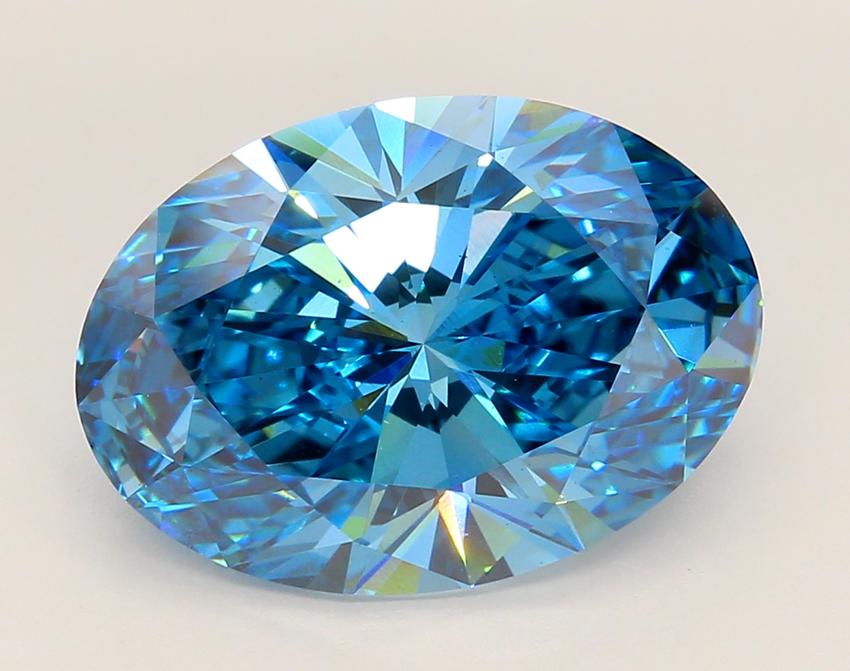 7.12 Ct. Fancy Vivid Blue Oval Lab Grown Diamond
