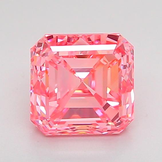 1.51 Ct. Fancy Vivid Pink Asscher Lab Grown Diamond