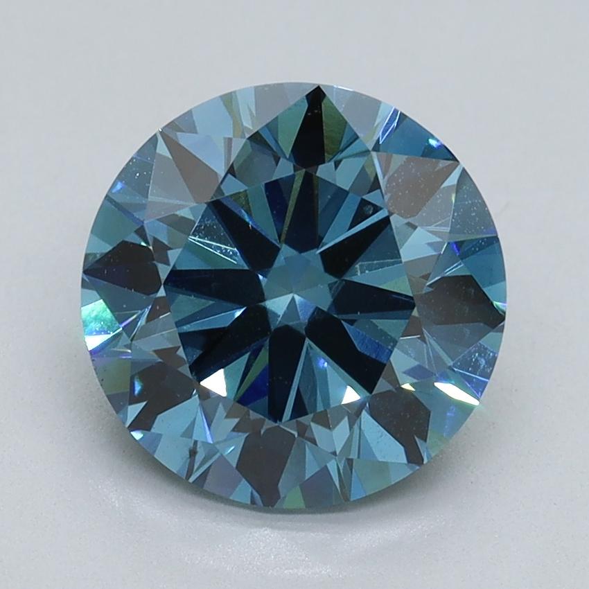 2.50 Ct. Fancy Vivid Blue Round Lab Grown Diamond