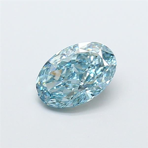 1.10 Ct. Fancy Vivid Greenish Blue Oval Lab Grown Diamond