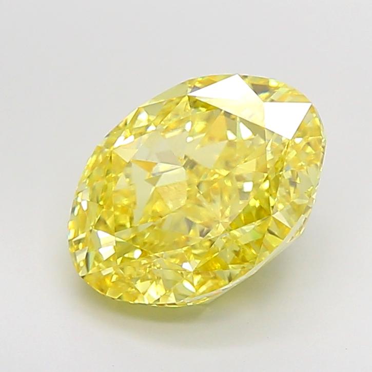 5.53 Ct. Fancy Vivid Yellow Oval Lab Grown Diamond