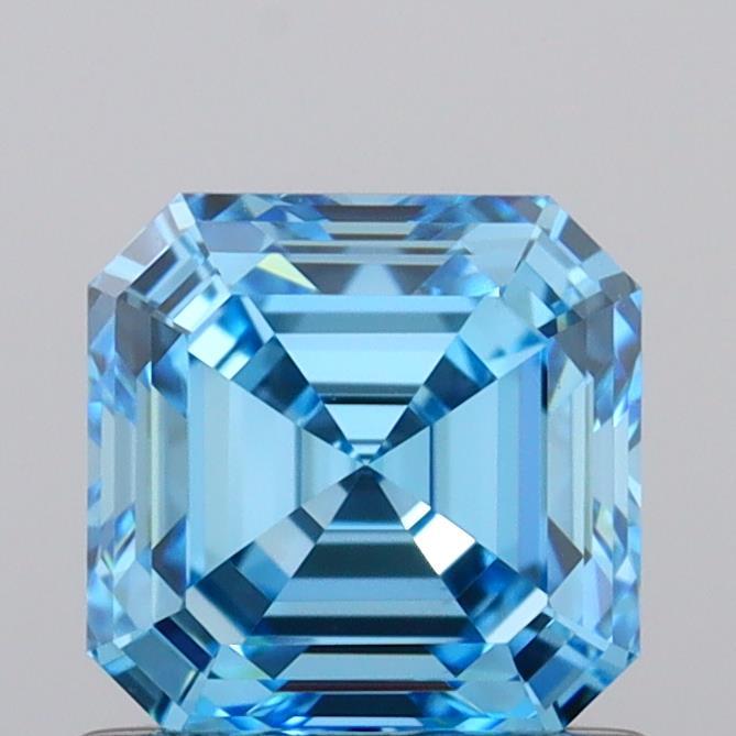 1.00 Ct. Fancy Vivid Blue Asscher Lab Grown Diamond