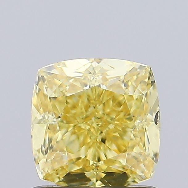 1.05 Ct. Fancy Intense Yellow Cushion Lab Grown Diamond