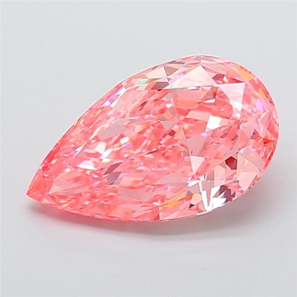 6.63 Ct. Fancy Vivid  Pink Pear Lab Grown Diamond