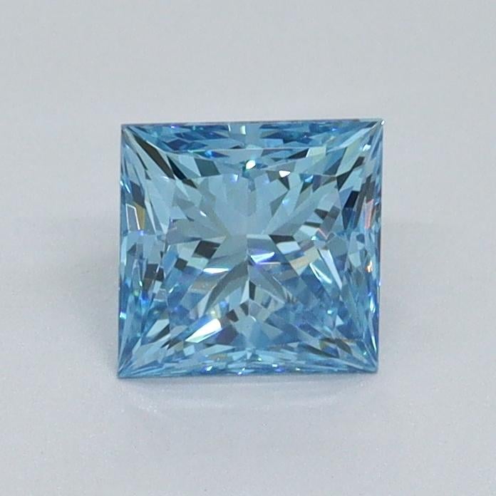 0.73 Ct. Fancy Vivid Blue Princess Lab Grown Diamond