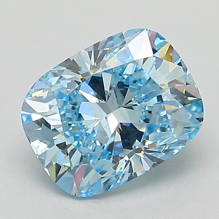 1.54 Ct. Fancy Vivid  Blue Cushion Lab Grown Diamond